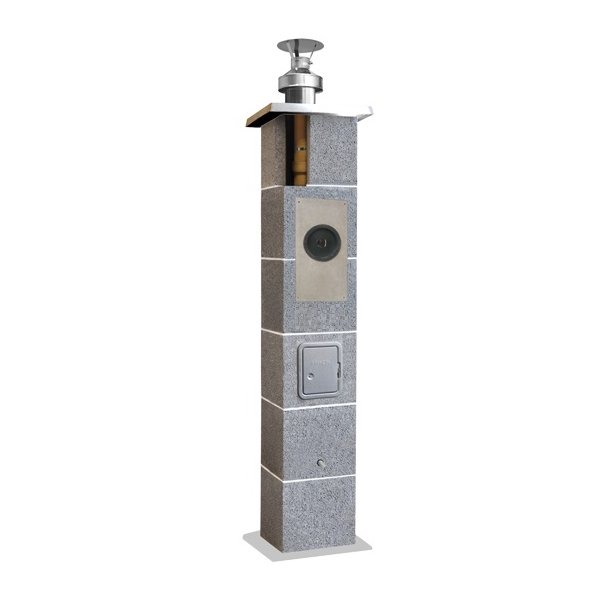 Keramisk skorsten Turbokeramik Enkelt + 2 ventilationskanaler